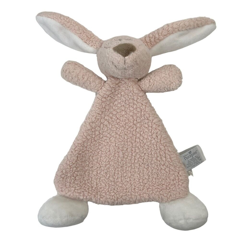 Demdaco Pink Bunny Rabbit Lovey Security Blanket Baby Toy Plush Nat & Jules